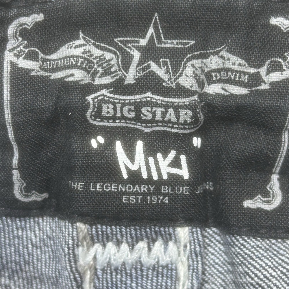 Big Star Miki Jeans Womens 31R (36x32) Blue Denim Distressed Bootcut Low Rise - Picture 7 of 16